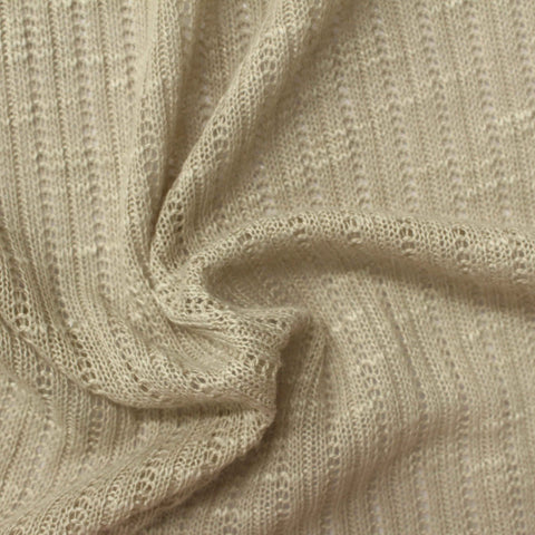 Beige Tone-on-Tone Chunky Knit, Polyester, 168 gsm