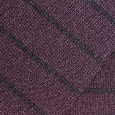 Dark Purple Horizontal-Stripe Waffle Knit, Polyester