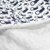 Printed Cotton Stretch Knit Fabric, 178 gsm, 65 cm — White — photo 3