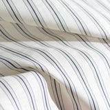 Dark Blue Vertical-Stripe Poplin, Cotton — photo 3
