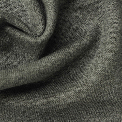 Grey Marl Rib Knit, Cotton-Poly, 347 gsm