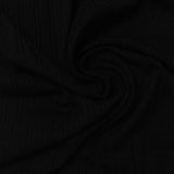 Viscose Stretch Rib Knit Fabric, 225 gsm — Black — photo 3