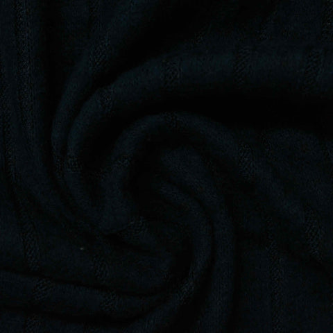Black Lines Rib Knit, Viscose-Poly