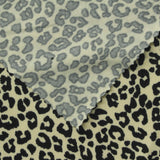 Black Leopard Jersey Knit, Polyester — photo 3
