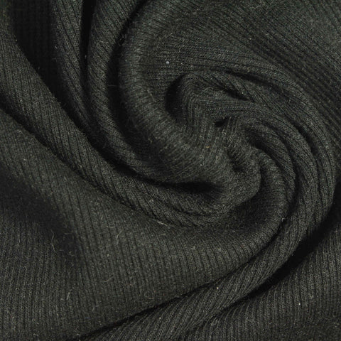 Dark Green Rib Knit, Poly-Cotton