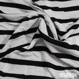 Black Horizontal-Stripe Jersey Knit, Viscose — photo 3