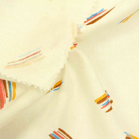 Brown Abstract-Brushstroke Woven, Viscose-Linen