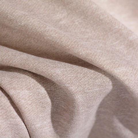 Light Beige Marl French Terry, Poly-Cotton, 255 gsm