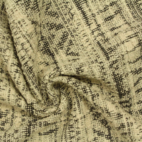 Black Abstract Jacquard, Cotton-Poly, 207 gsm