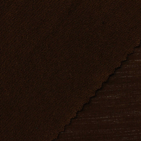 Dark Brown Marl French Terry, Cotton