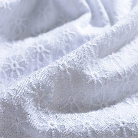 White Tone-on-Tone Floral Jacquard, Cotton