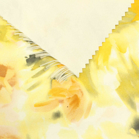 Yellow Abstract Twill, Polyester