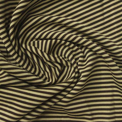 Dark Brown Horizontal-Stripe Jersey Knit, Polyester