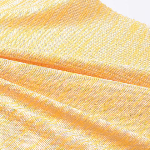 Yellow Abstract Knit, Viscose-Poly