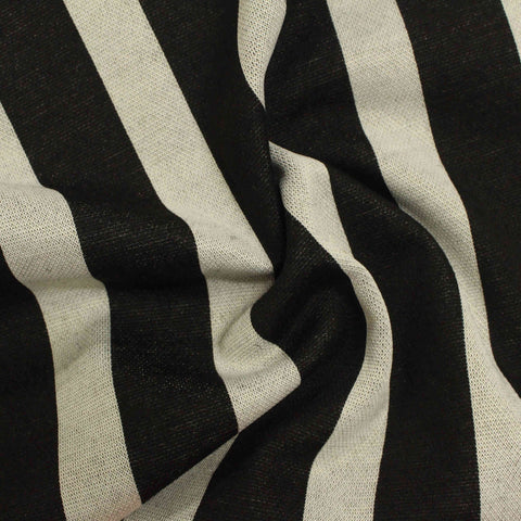 Black Vertical-Stripe Jacquard, Poly-Viscose, 248 gsm