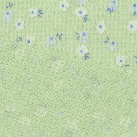 White Floral Waffle Knit, Poly-Cotton