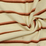 Cream Horizontal-Stripe Rib Knit, Cotton-Poly — photo 3