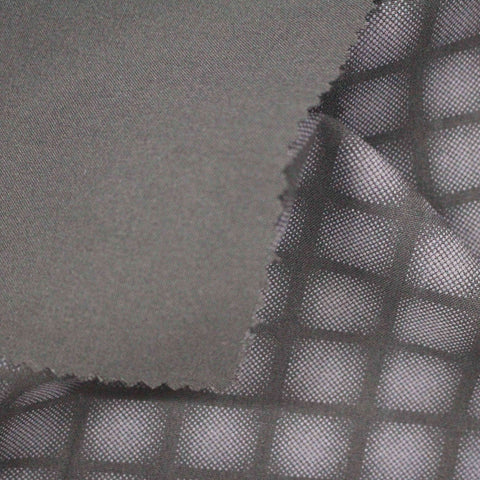 Grey Grid Jacquard, Poly-Viscose