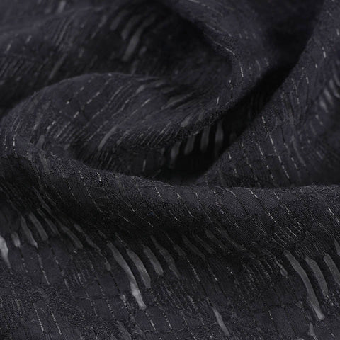 Black Floral Jacquard, Viscose-Nylon