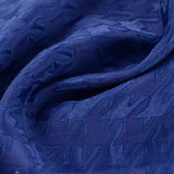 Blue Tone-on-Tone Houndstooth Jacquard, Polyester — photo 3