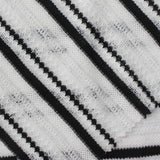 Black Horizontal-Stripe Rib Knit, Poly-Viscose — photo 3