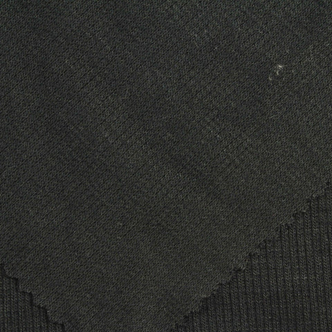 Viscose Stretch Rib Knit Fabric, 207 gsm, 123 cm — Black