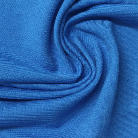 Polyester Viscose Stretch French Terry Fabric, 240 gsm, 160 cm — Blue, ref EF-262986