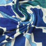 Blue Abstract Jersey Knit, Viscose — photo 3