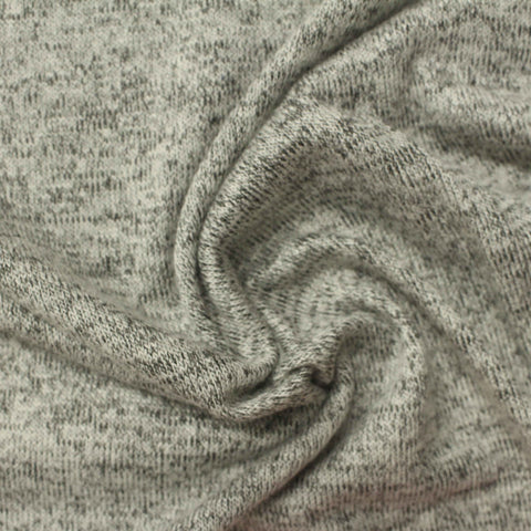 Grey Marl Chunky Knit, Viscose-Poly, 200 gsm, 180 cm