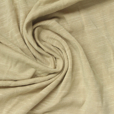Beige Marl Jersey Knit, Bamboo