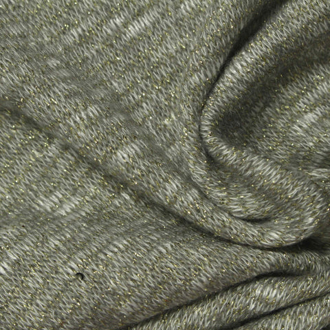 Grey Marl Chunky Knit, Viscose-Poly, 260 gsm, 130 cm