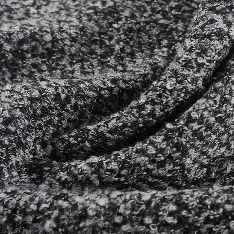 Black Marl Chunky Knit, Polyester, 383 gsm