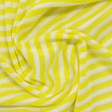 Yellow Horizontal-Stripe Jersey Knit, Poly-Viscose — photo 3