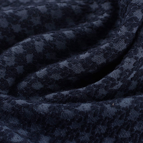 Dark Blue Tone-on-Tone Diamond Interlock Knit, Polyester