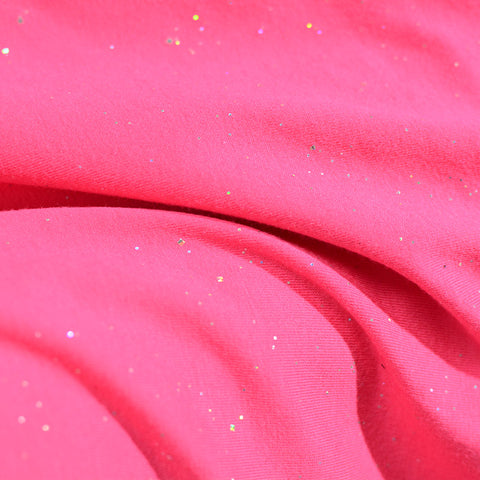Pink Glitter-Dot Jersey Knit, Cotton, 180 gsm