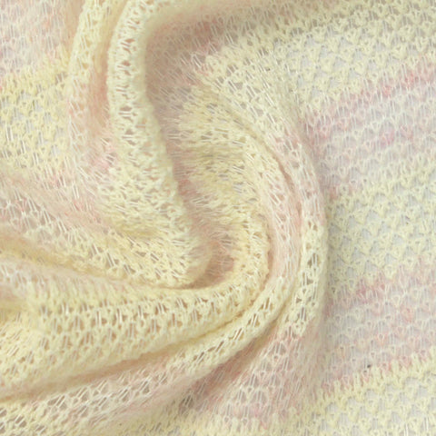 Light Yellow Stripe Chunky Knit, Acrylic-Poly