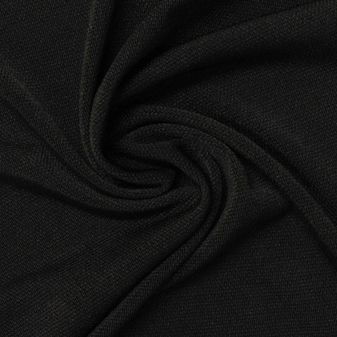 100% Polyester Piqué Knit Fabric, 250 gsm, 165 cm — Black