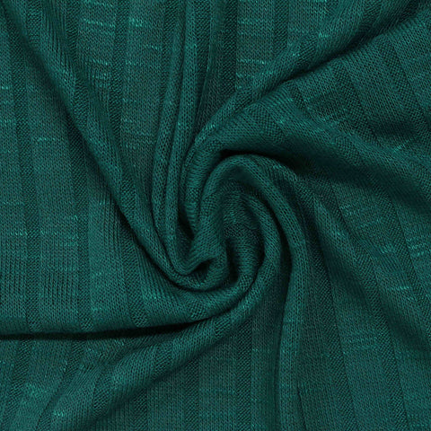 Viscose Polyester Stretch Rib Knit Fabric, 220 gsm — Green, ref EF-211380