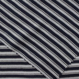 Navy Textured-Stripe Jersey Knit, Polyester — photo 3