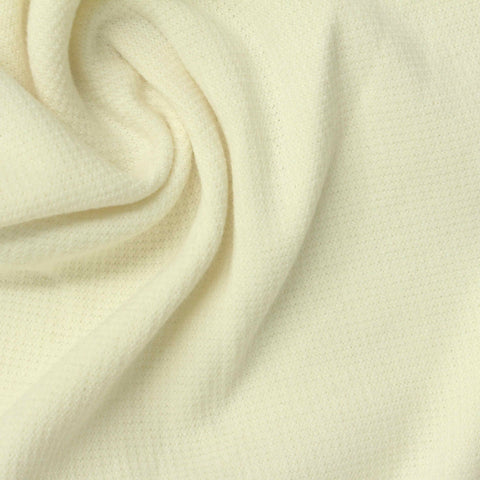 Brushed Polyester Cotton Stretch Rib Knit Fabric, 320 gsm, 160 cm — Yellow