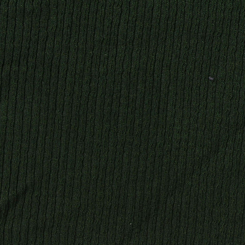 Dark Green Textured Rib Knit, Poly-Viscose