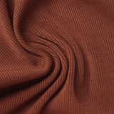 Polyester Stretch Rib Knit Fabric, 500 gsm — Brown — photo 3