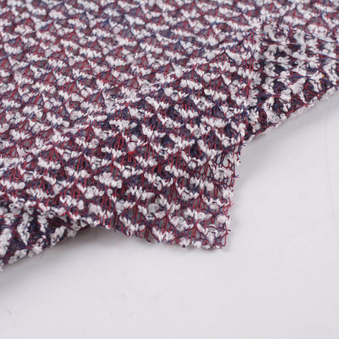 White Geometric-Diamond Jacquard, Polyester, 192 gsm