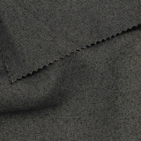 Dark Grey Horizontal-Stripe Ponte Knit, Cotton-Poly