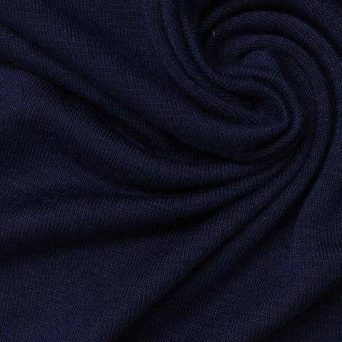 Polyester Stretch Jersey Knit Fabric, 185 gsm, 160 cm — Navy