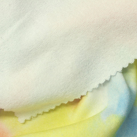 Yellow Abstract French Terry, Cotton-Poly