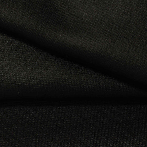Viscose Polyester Stretch Ponte Knit Fabric, 334 gsm, 160 cm — Black