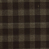 Dark Brown Plaid Woven, Poly-Viscose — photo 3