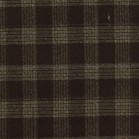 Dark Brown Plaid Woven, Poly-Viscose, 285 gsm, 150 cm, ref EF-265156