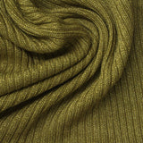 Viscose Metallic Rib Knit Fabric, 320 gsm, 195 cm — Khaki — photo 3